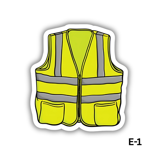 Yellow safety vest sticker (E-1)