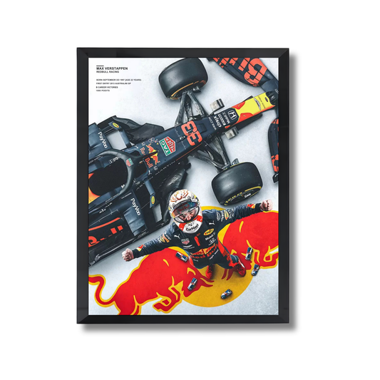 Red Bull Racing Formula 1 driver Max Verstappen and his racing car. Formula 1 Poster #699