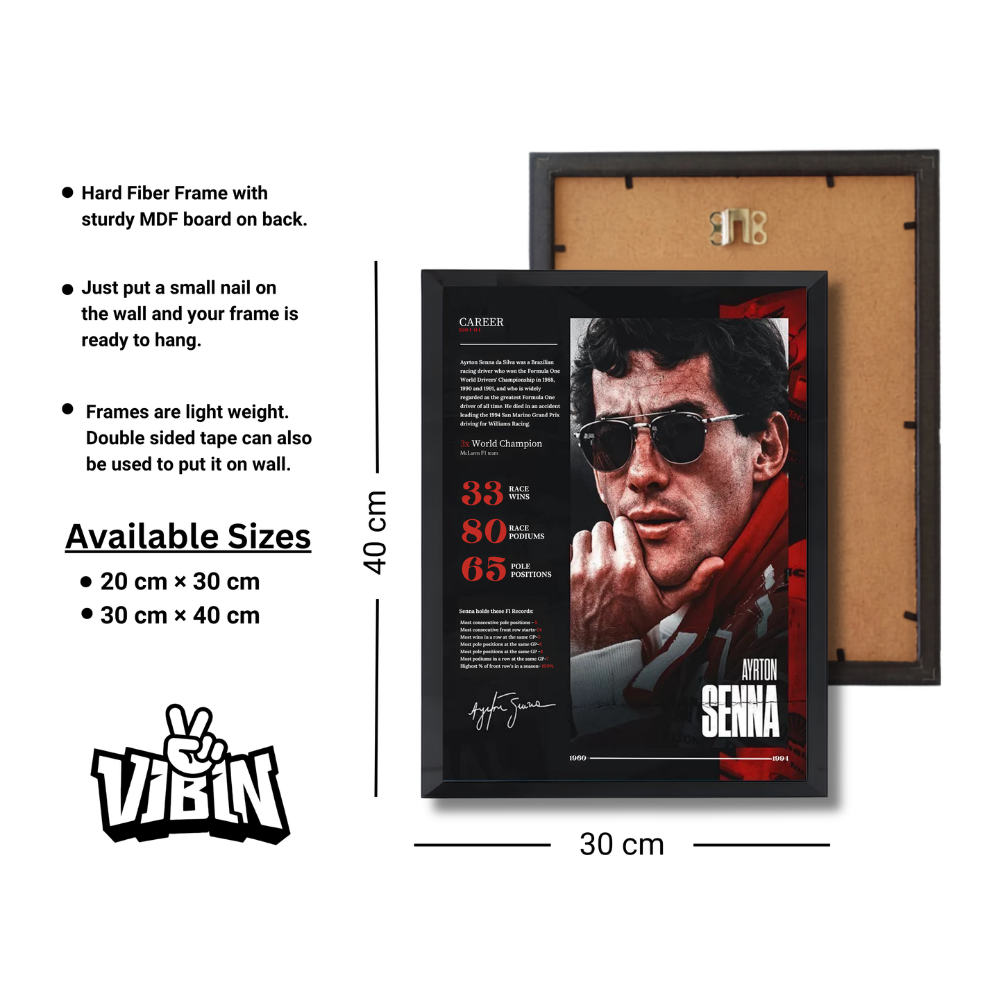 the career of the late Brazilian racing legend, Ayrton Senna. Formula 1 Poster #701