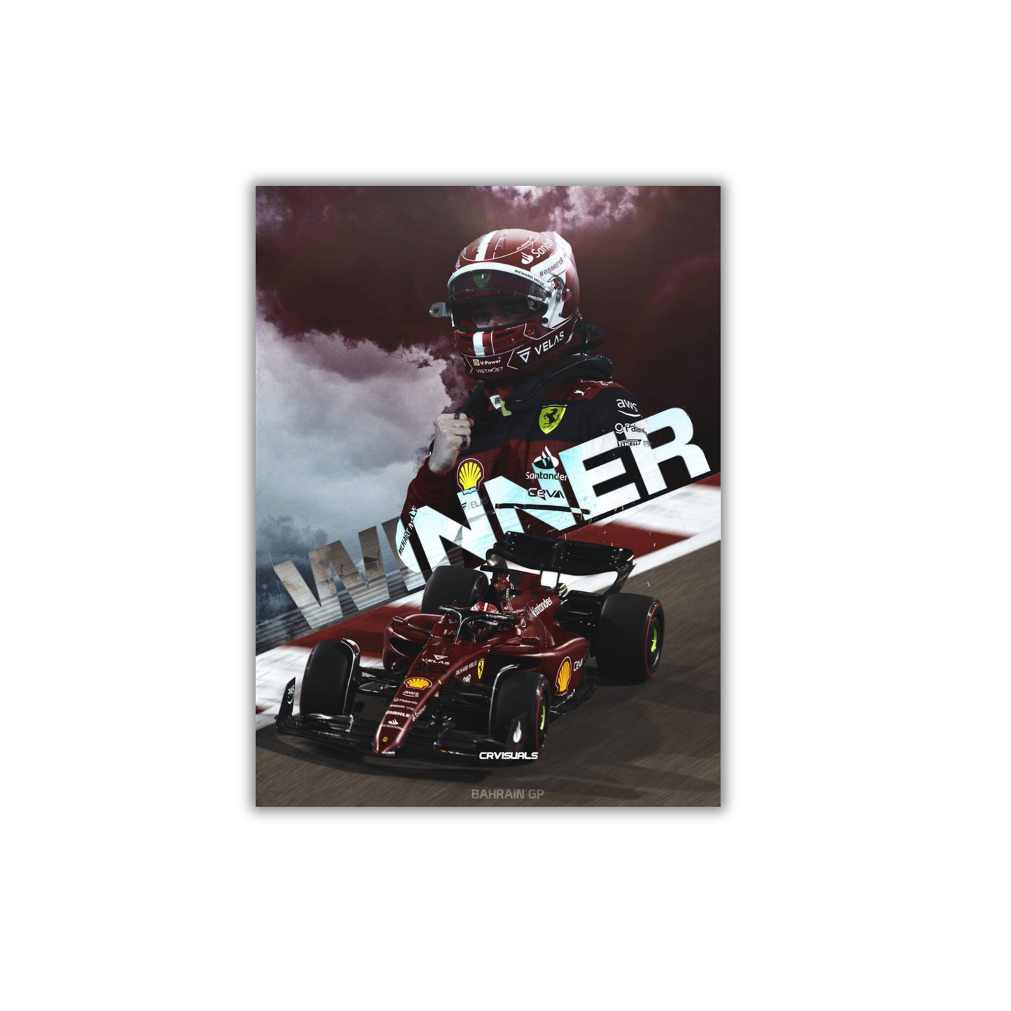 Charles Leclerc Bahrain Win 2022 Formula 1 Poster #712