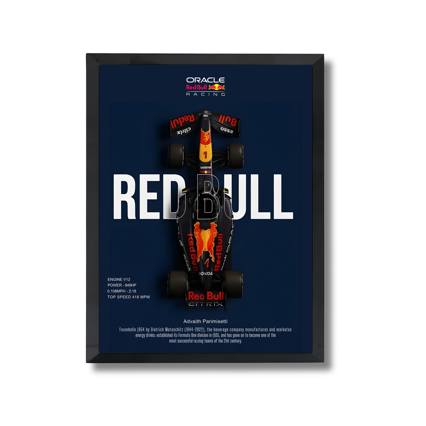 Oracle Red Bull Racing Formula 1 Poster #714