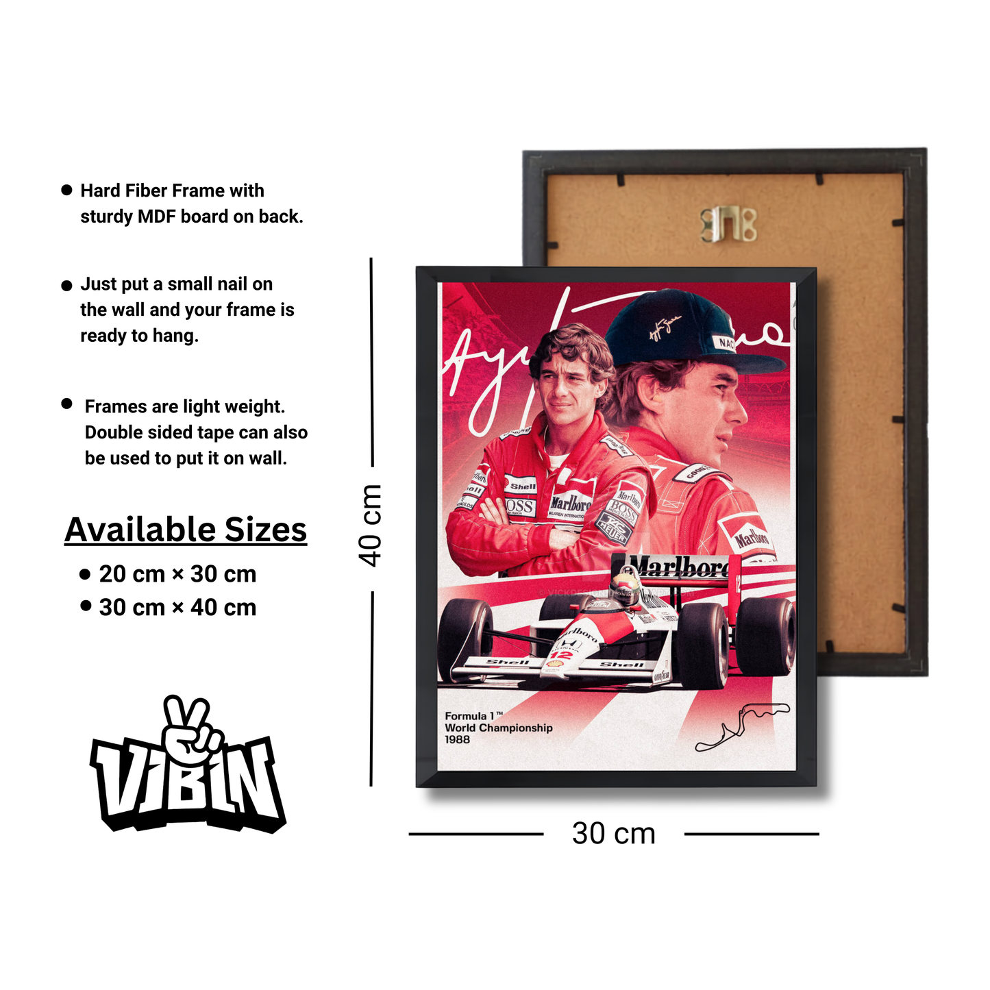 Ayrton Senna, a legendary Brazilian Formula 1 driver, created by artist VickDesign. Formula 1 Poster #763