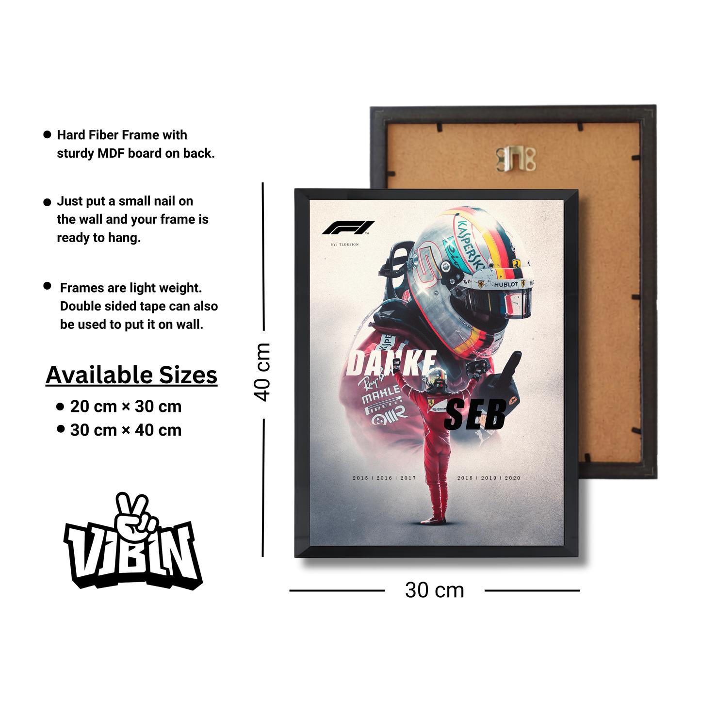 Sebastian Vettel's time with Scuderia Ferrari F1 Poster #766
