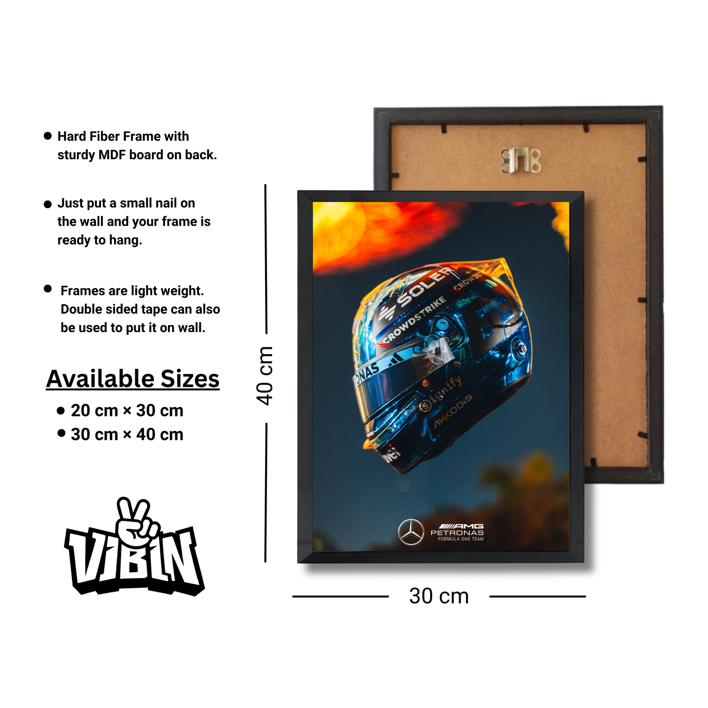blue chrome helmet worn by George Russell during the 2025 Singapore Grand Prix. Formula 1 Poster #727