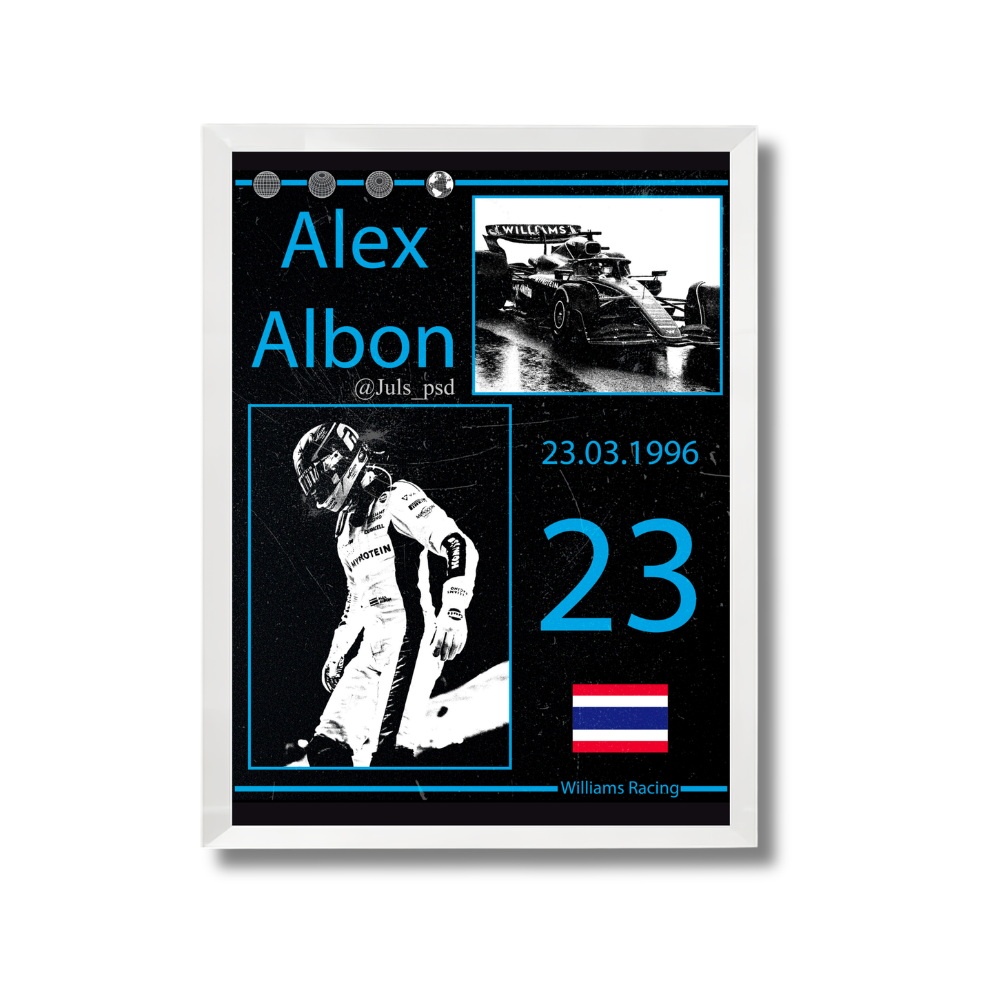 Alexander Albon -Williams Racing team F1 Poster #776