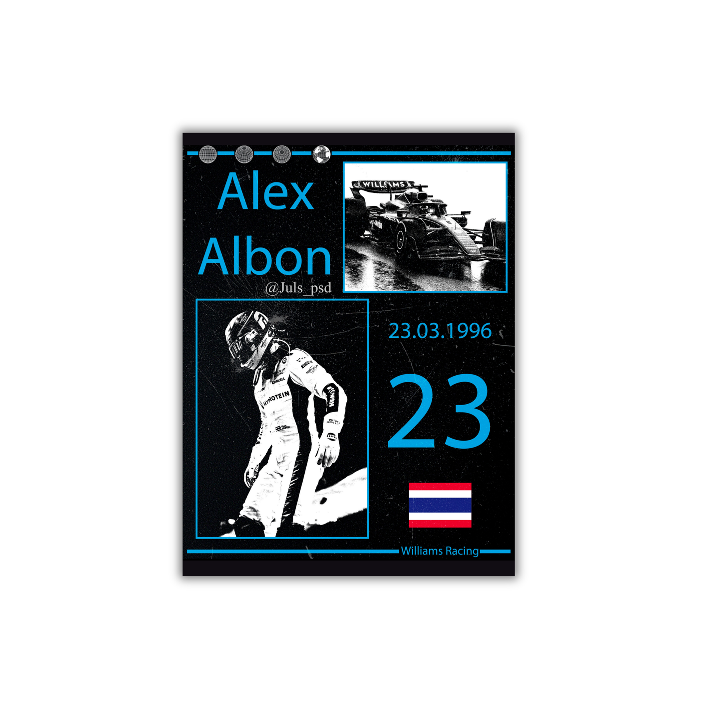 Alexander Albon -Williams Racing team F1 Poster #776