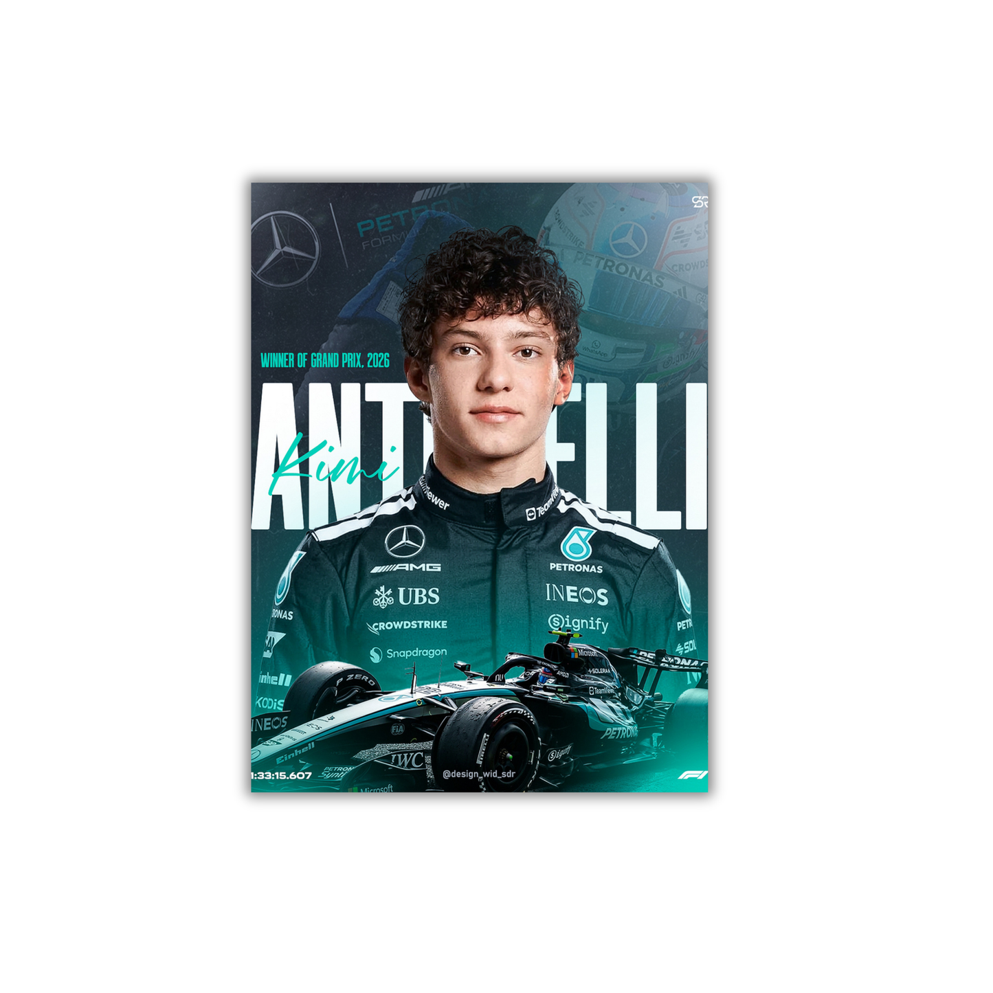 Kimi Antonelli-Mercedes-AMG Petronas F1 Team. Formula 1 Poster #750