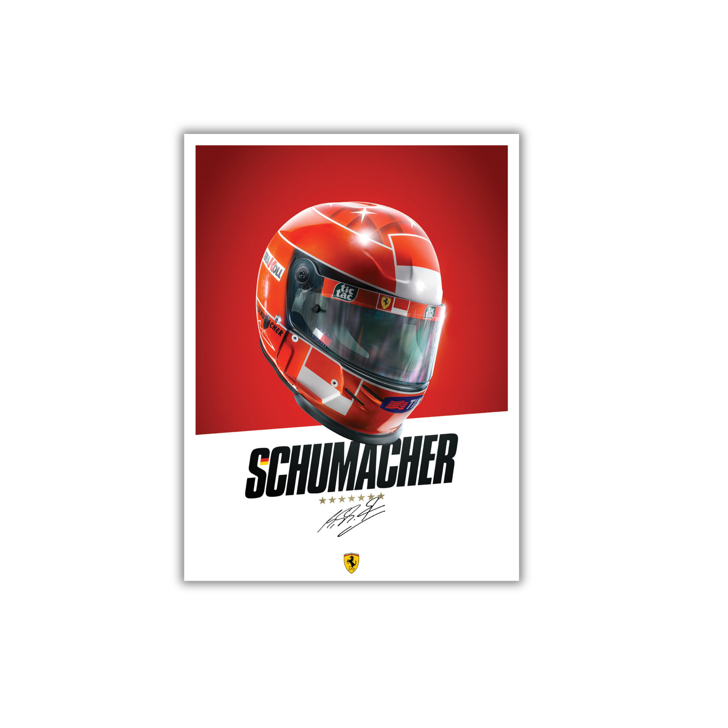 Michael Schumacher's 2000 Ferrari F1 helmet Formula 1 Poster #757