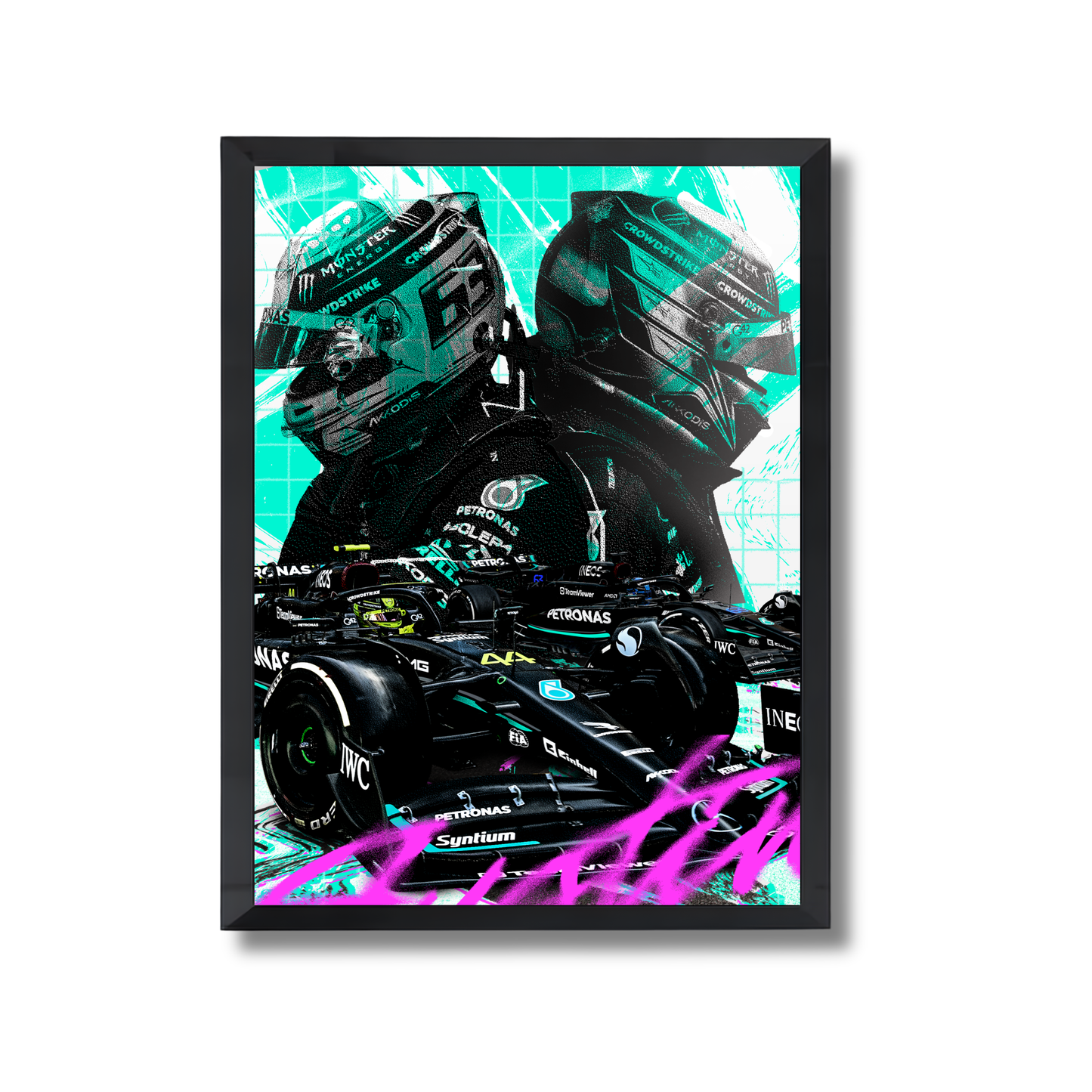 Lewis Hamilton and George Russell of the Mercedes-AMG PETRONAS F1 Team. Formula 1 Poster #733