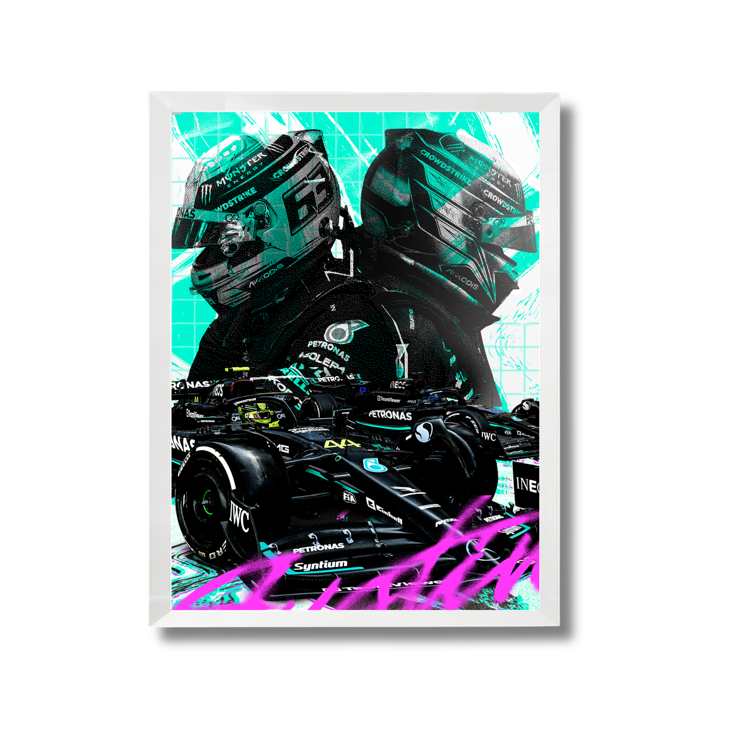 Lewis Hamilton and George Russell of the Mercedes-AMG PETRONAS F1 Team. Formula 1 Poster #733