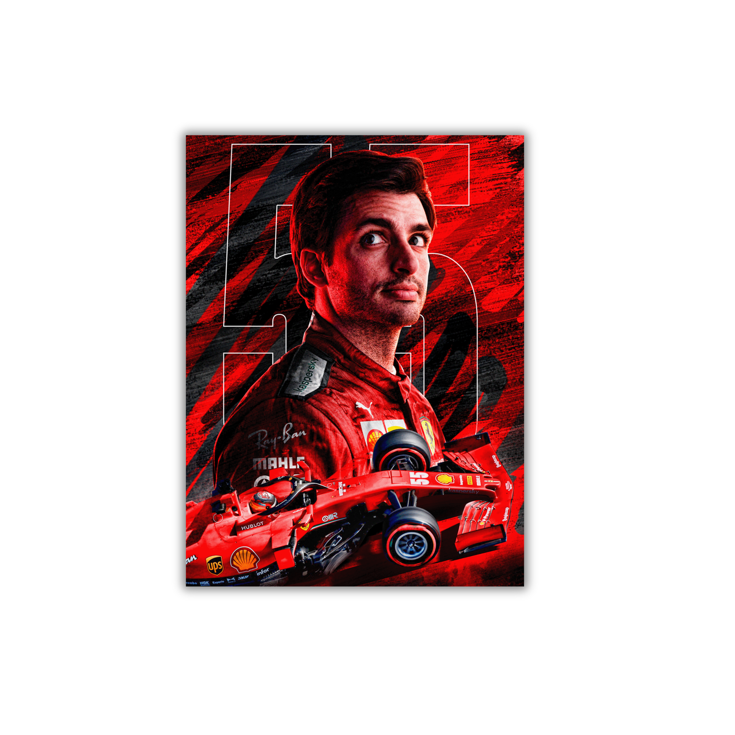 Carlos Sainz Jr., racing for Scuderia Ferrari with car number 55. F1 Poster #771