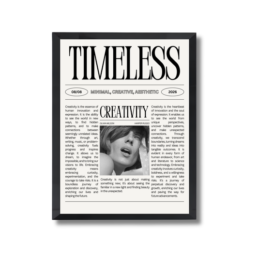 Black and White Simple Creative Quote Typography Newspaper Girly Poster #563