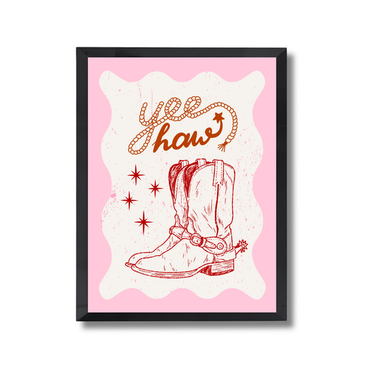 "Yee Haw" coquette cowgirl boots Girly Poster #568