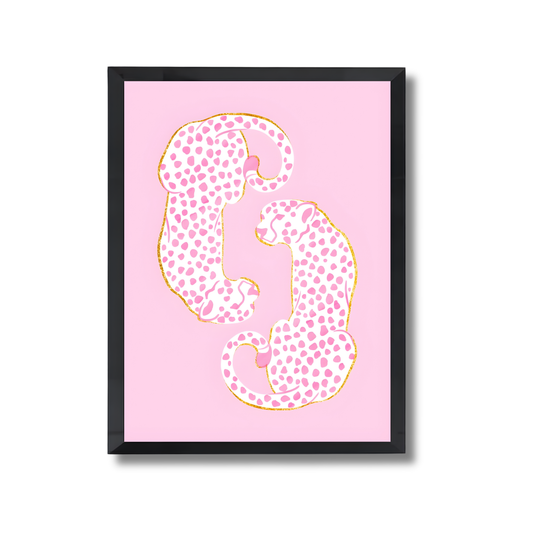 Double pink cheetah Girly Poster #463
