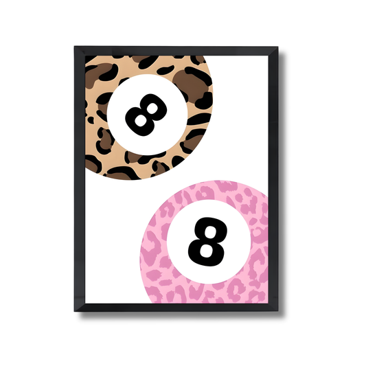 leopard print and pink eight ball retro Girly Poster #467