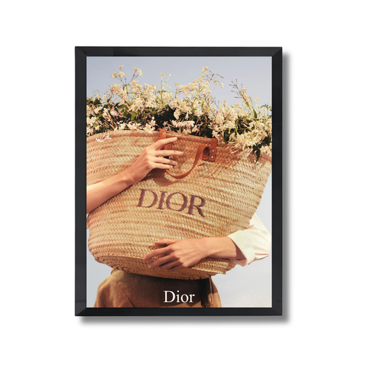 Dior wicker tote bag with a floral design Girly Poster #469