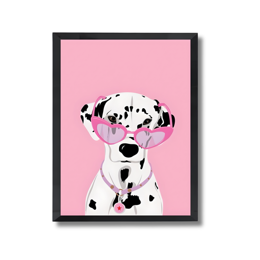 Dalmatian dog pink sunglasses Girly Poster #472