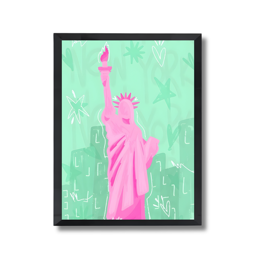 Pink Statue of Liberty Girly Poster #473