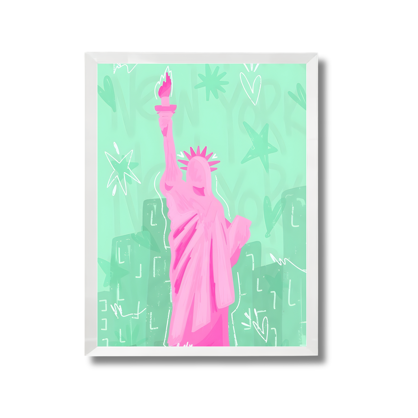 Pink Statue of Liberty Girly Poster #473