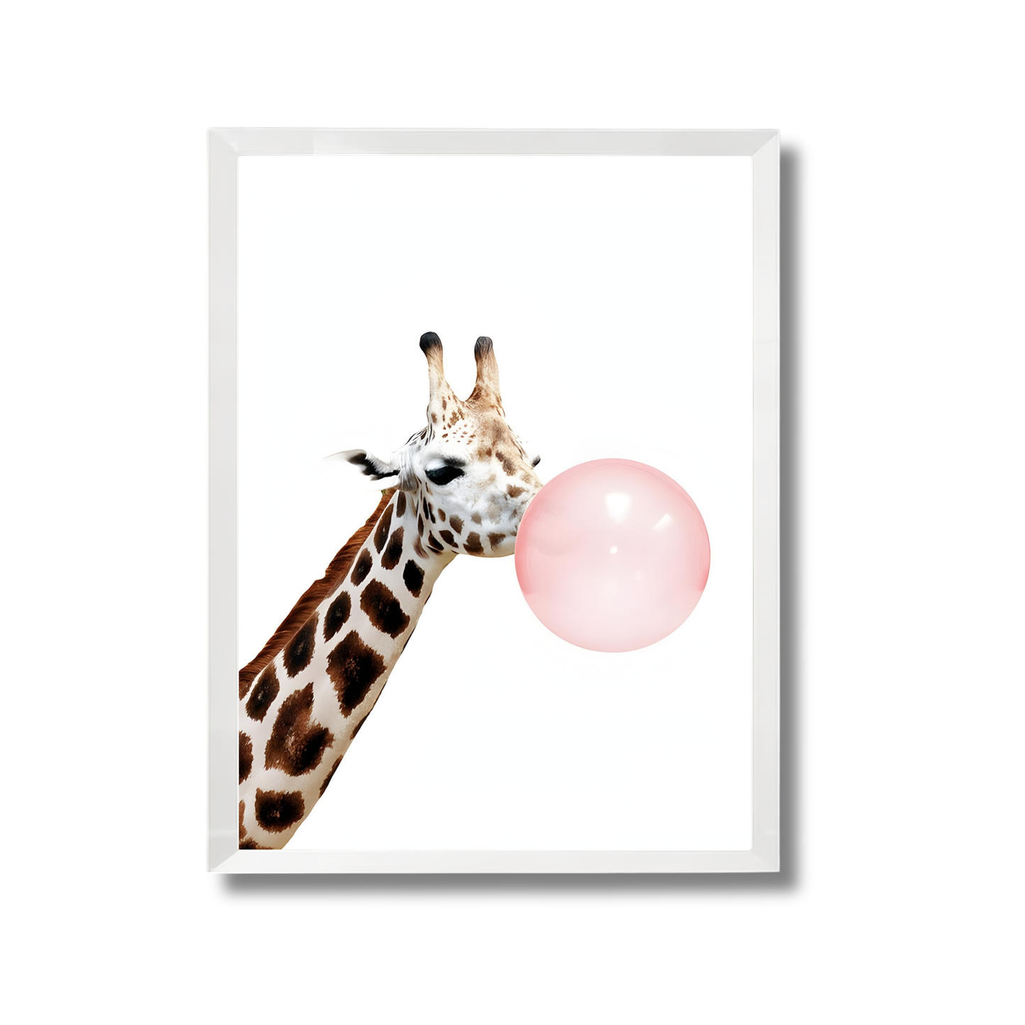Giraffe Pink bubble gum Minimalistic Modern Art Girly Poster #499