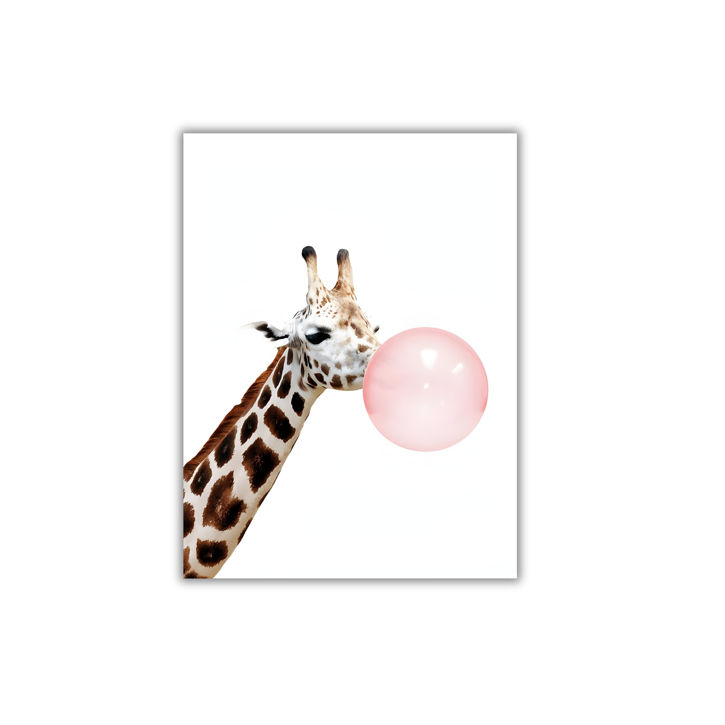 Giraffe Pink bubble gum Minimalistic Modern Art Girly Poster #499