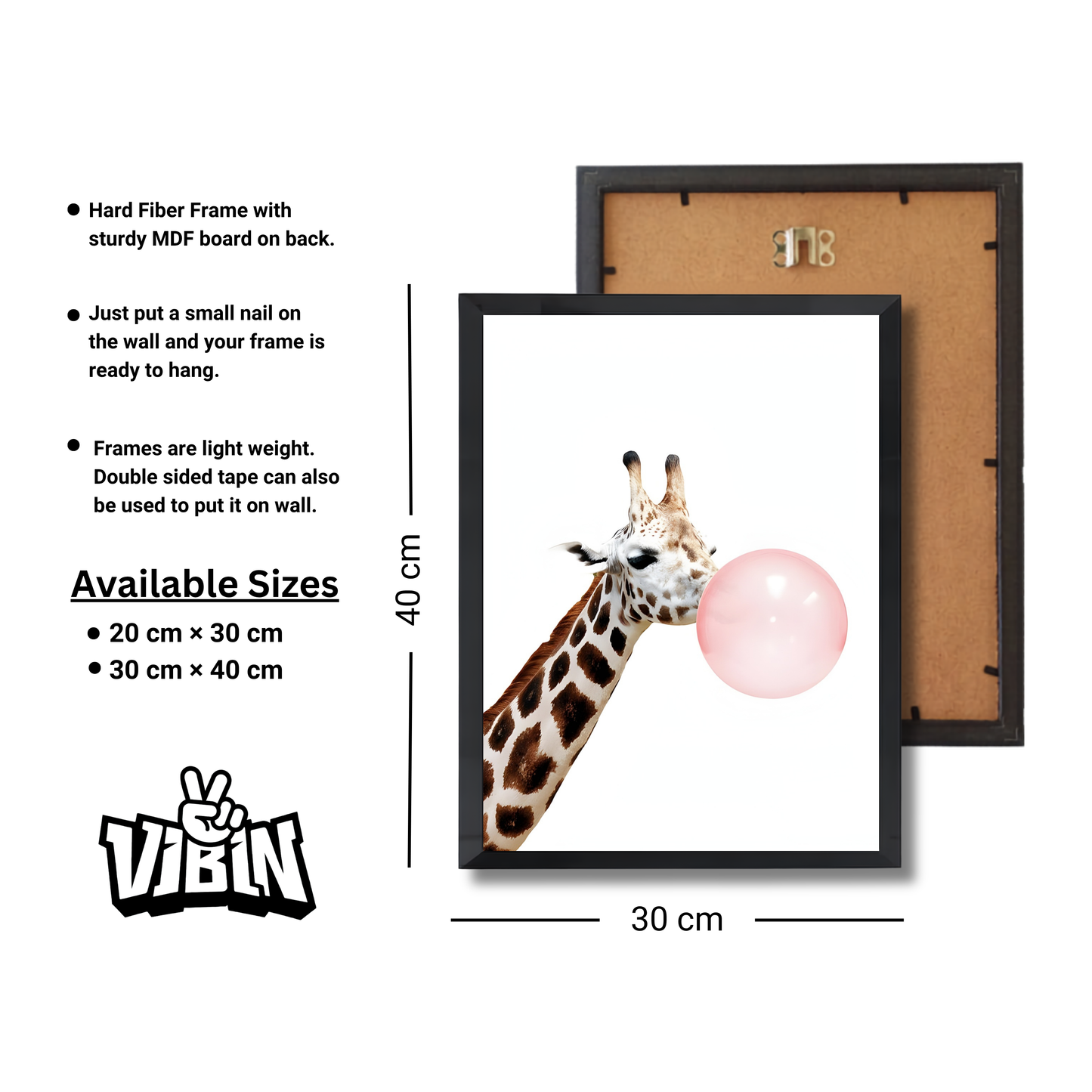 Giraffe Pink bubble gum Minimalistic Modern Art Girly Poster #499