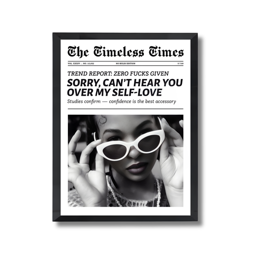 Trendy Retro Y2K Newspaper Print Funky Quote Girly Poster #504