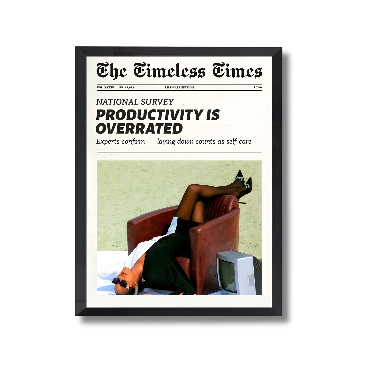 Newspaper Print Main Character Energy Girly Poster #506