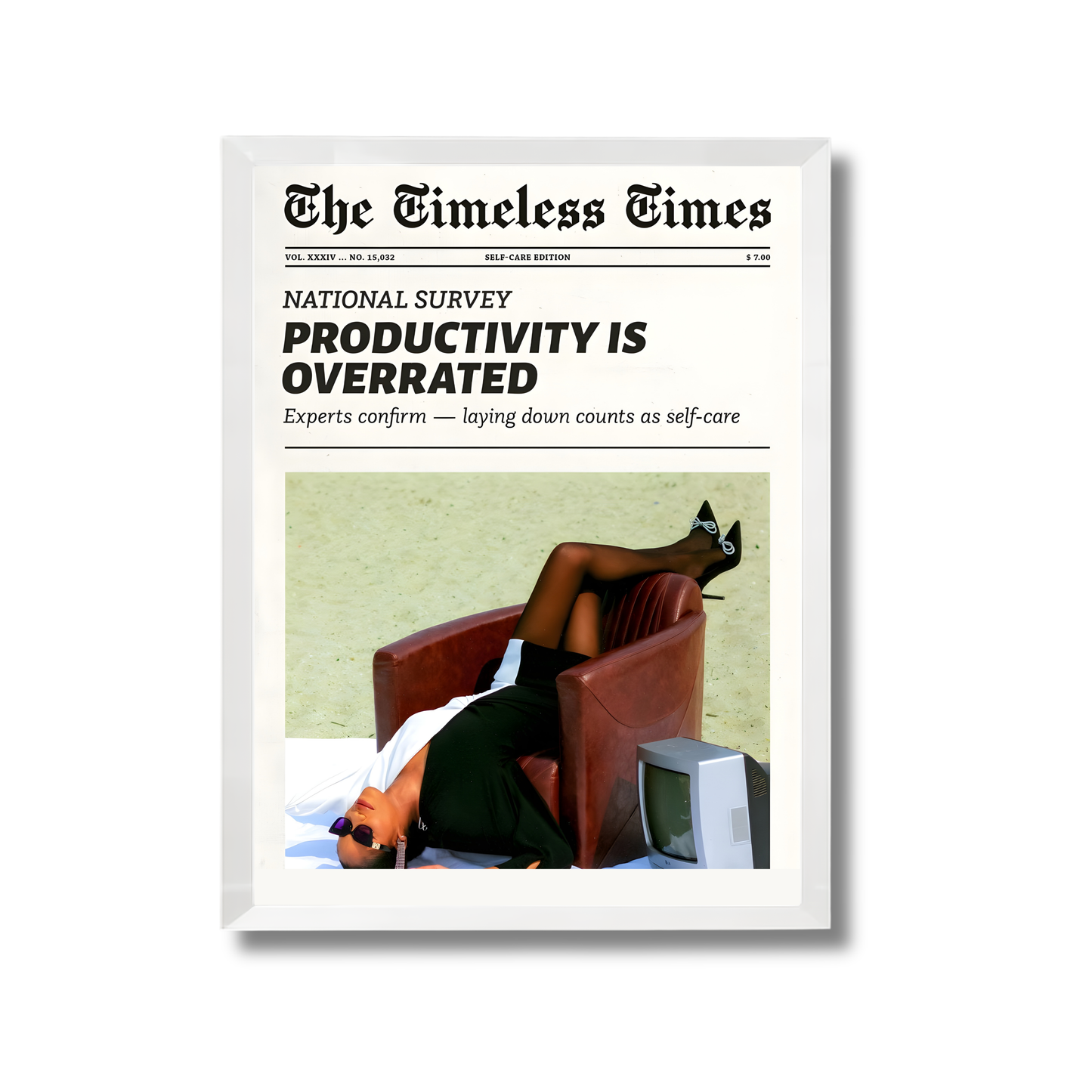 Newspaper Print Main Character Energy Girly Poster #506