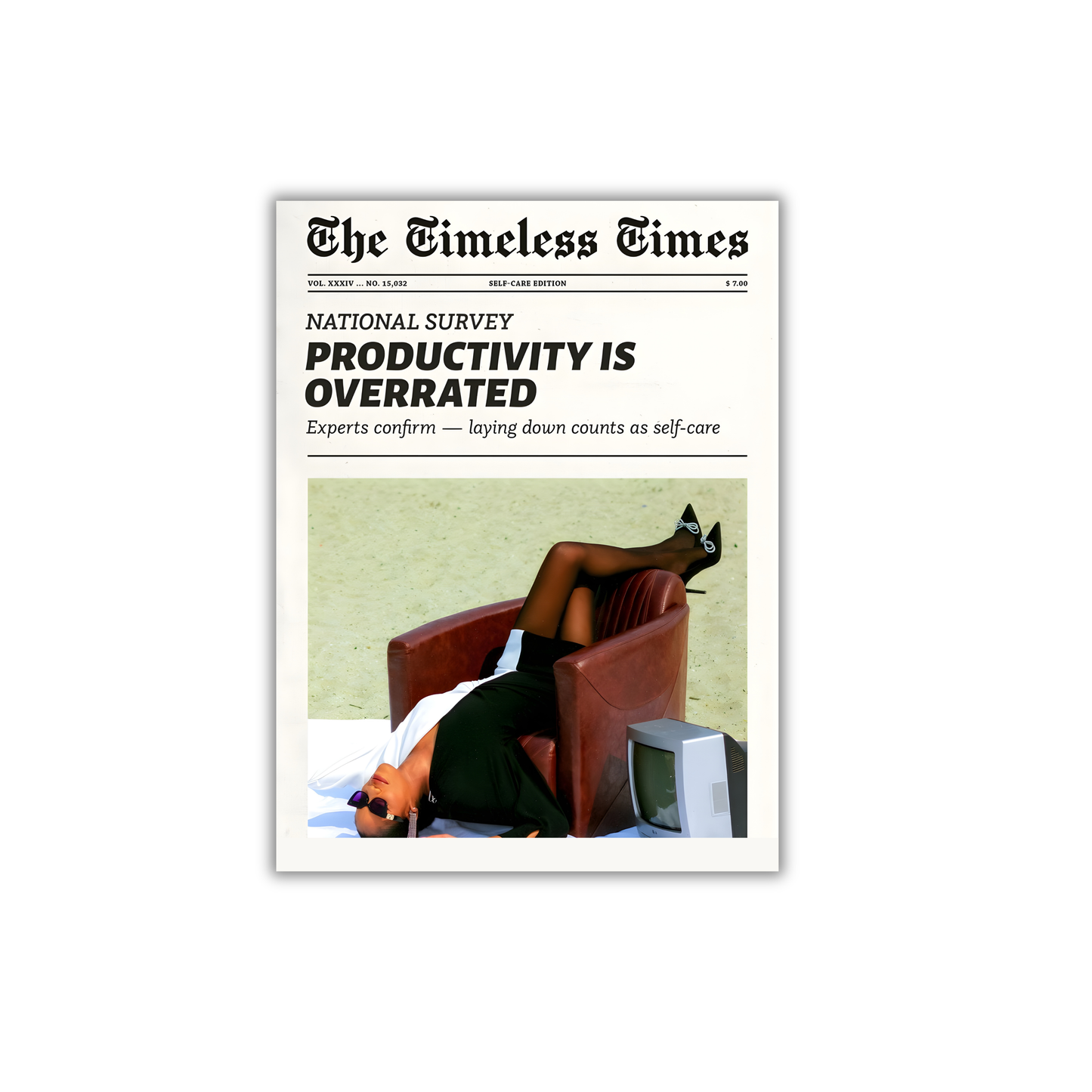 Newspaper Print Main Character Energy Girly Poster #506