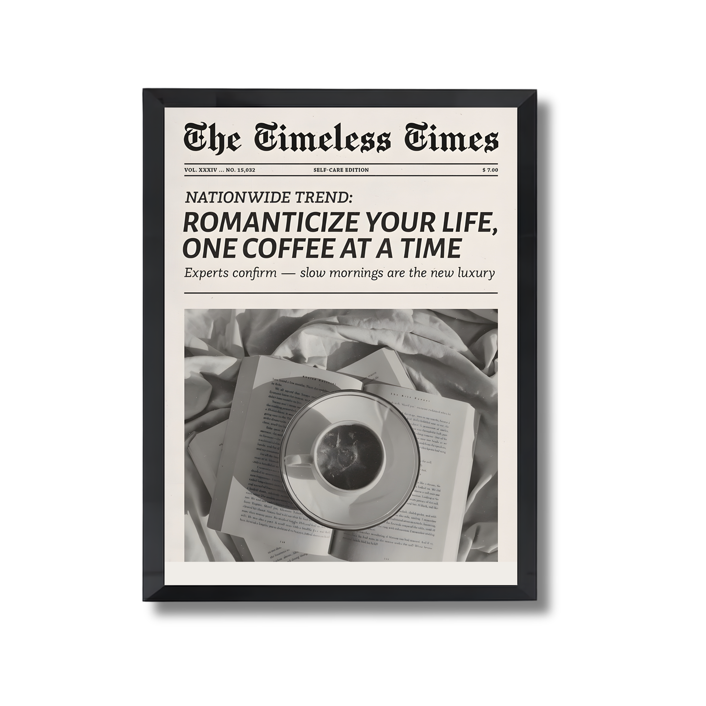 Coffee Newspaper Girly Poster #518