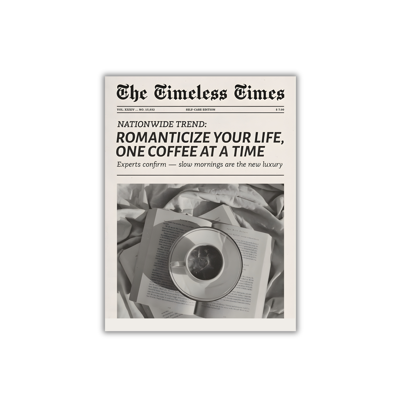 Coffee Newspaper Girly Poster #518