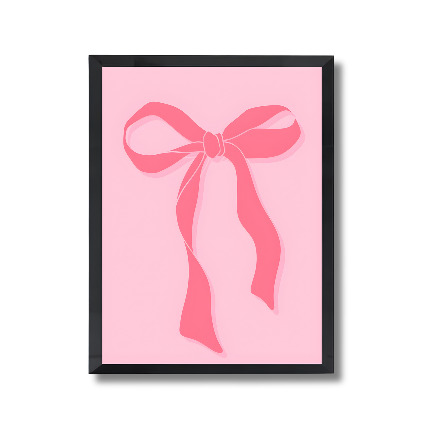 Pink Bow On Pink Background Girly Poster #524