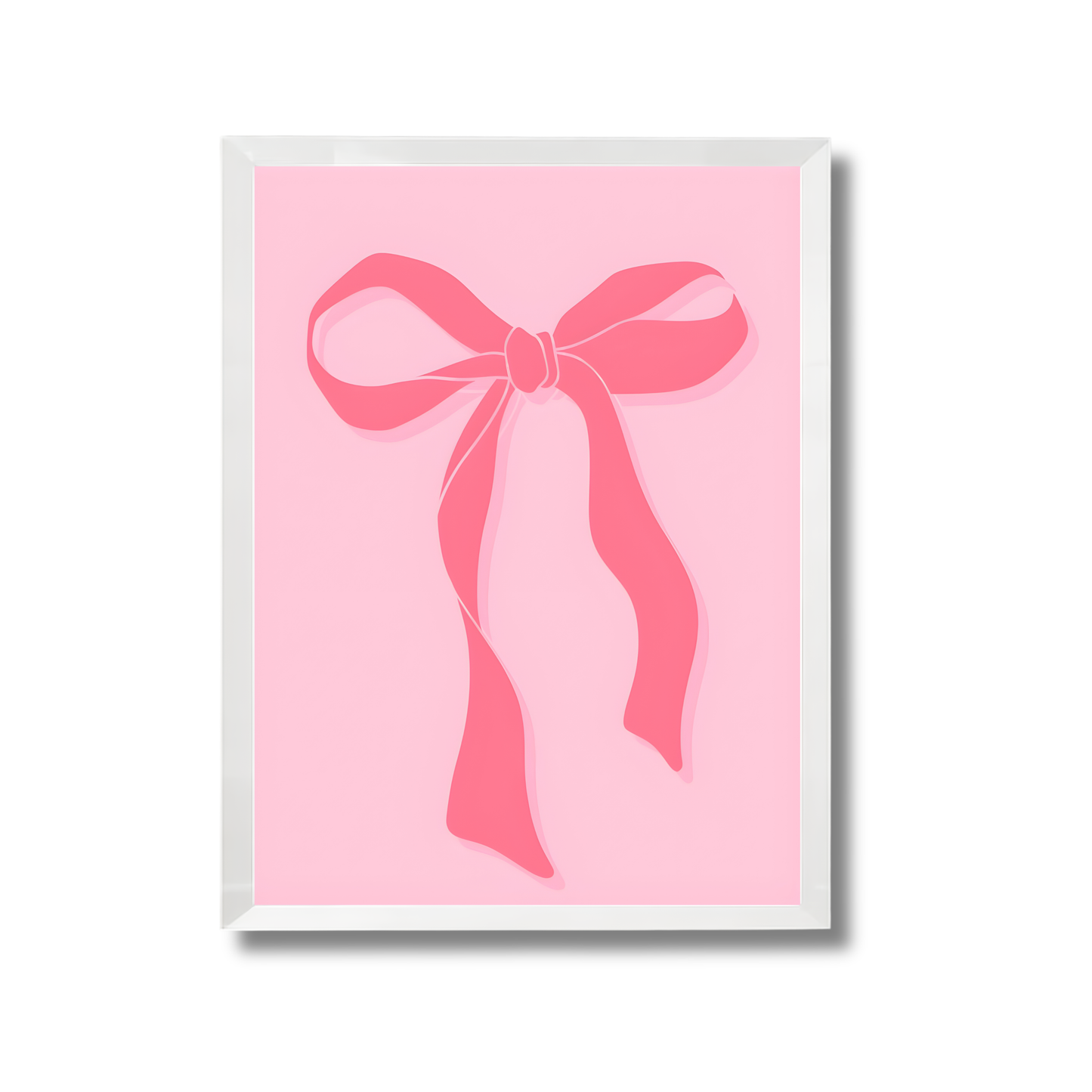 Pink Bow On Pink Background Girly Poster #524