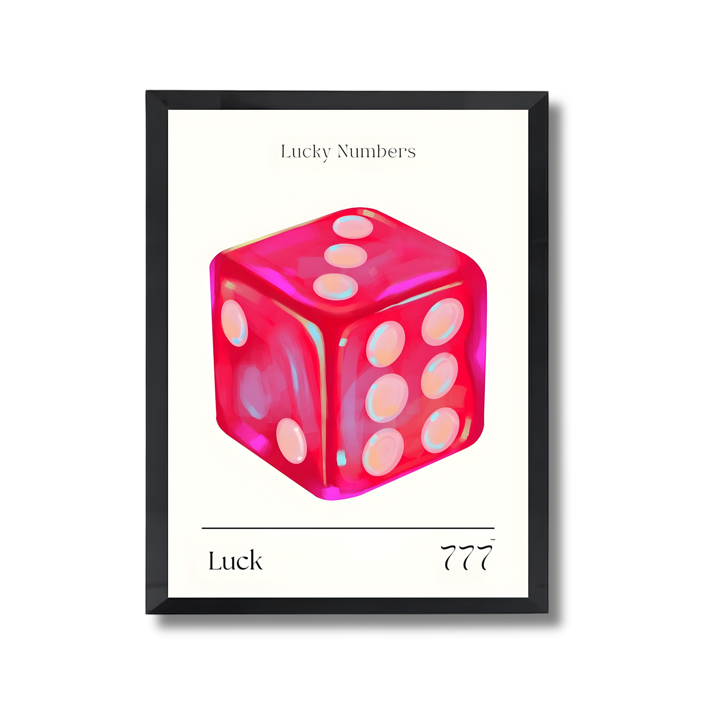 Pink Dice Retro Luck Angel Numbers 777 Girly Poster #534