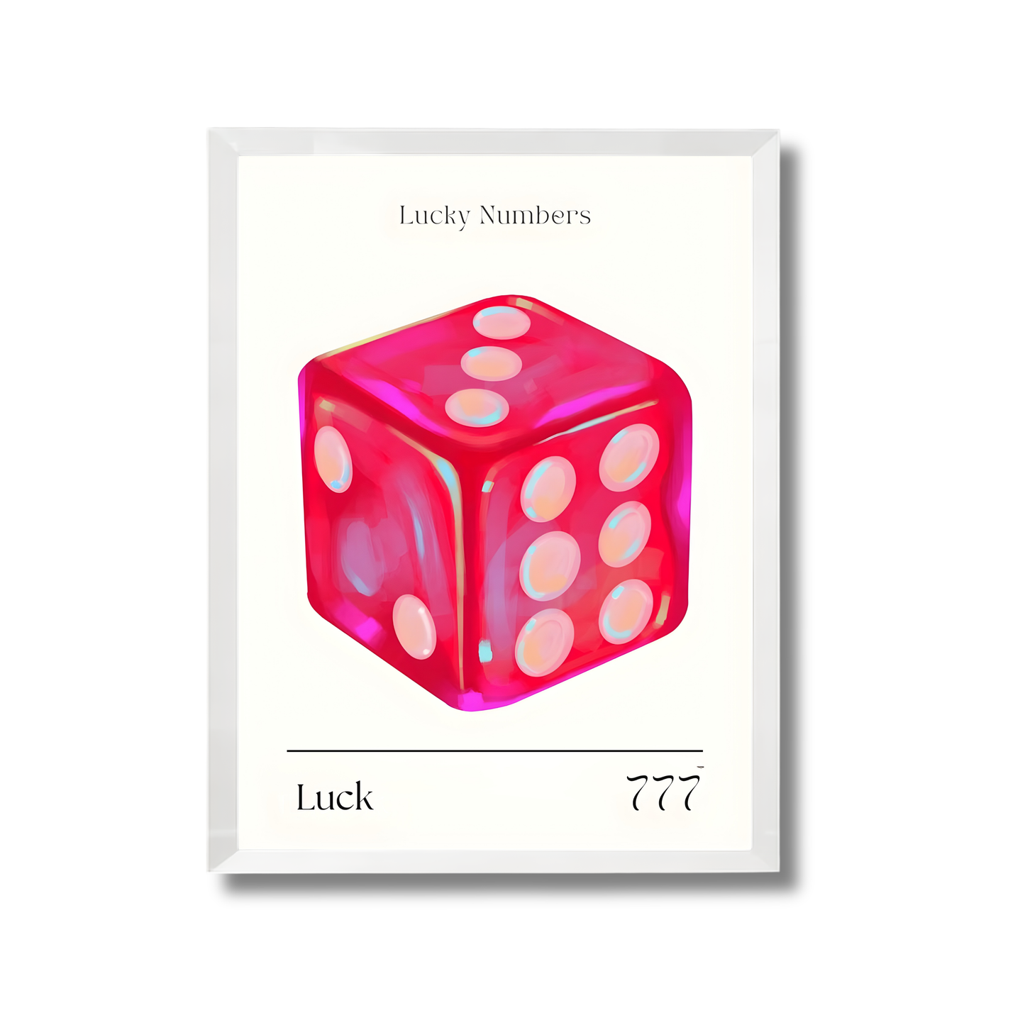 Pink Dice Retro Luck Angel Numbers 777 Girly Poster #534