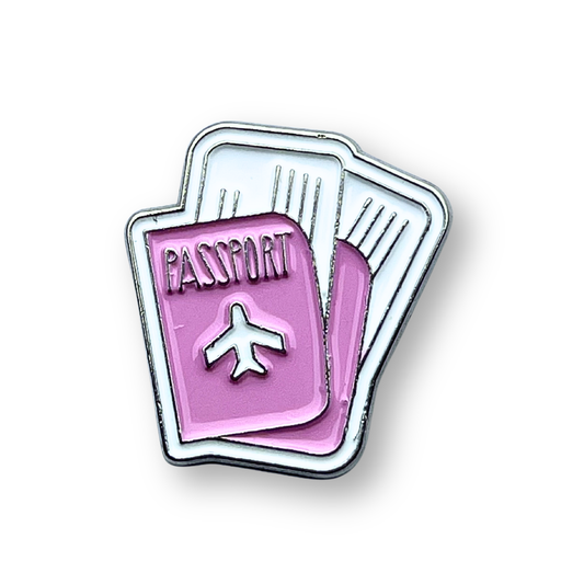 Pink Passport Metal Phone Sticker With 3M Sticky Backing