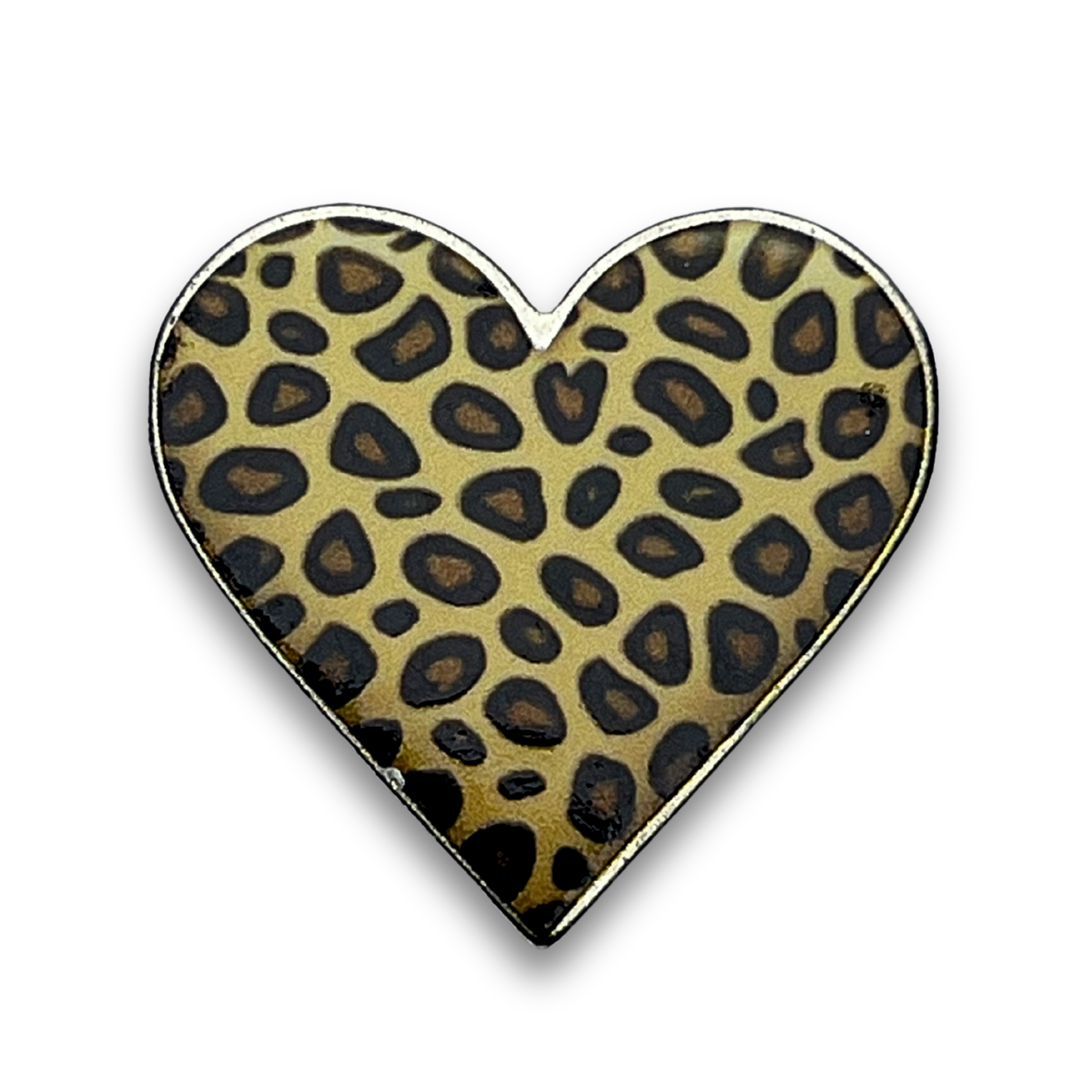 leopard heart Metal Phone Sticker With 3M Sticky Backing