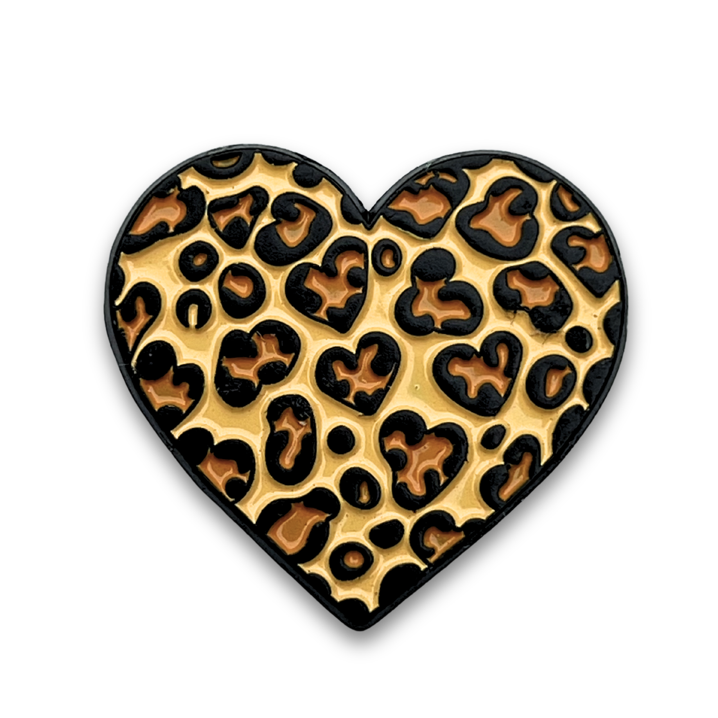 leopard heart Metal Phone Sticker With 3M Sticky Backing