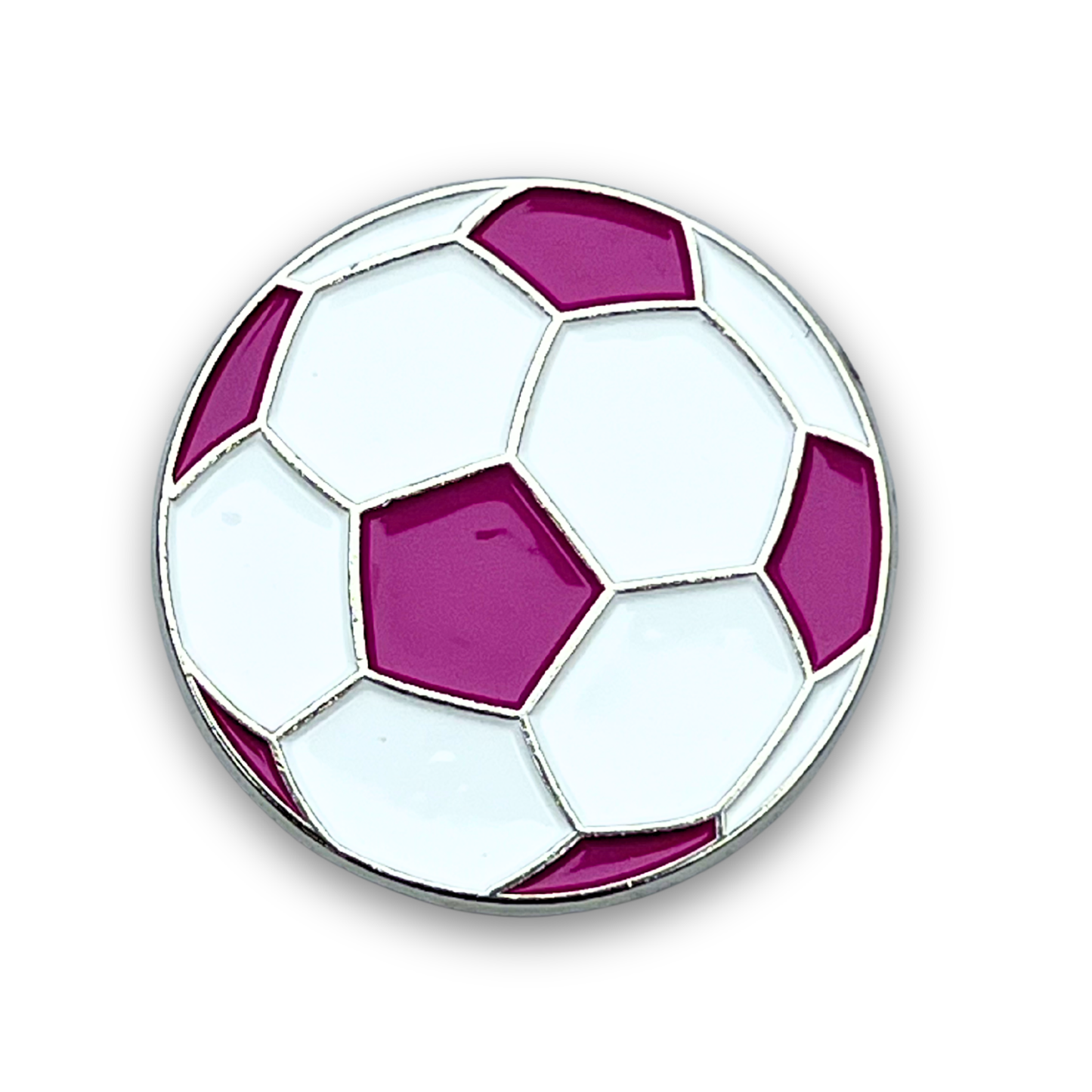 pink and white soccer ball Metal Phone Sticker With 3M Sticky Backing