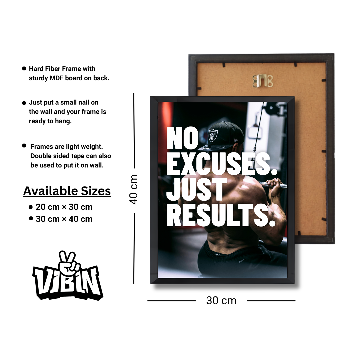 No Excuses. Just Results. Motivational Poster #585