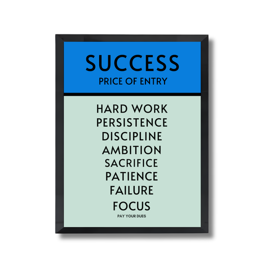 SUCCESS PRICE OF ENTRY Motivational Poster #605