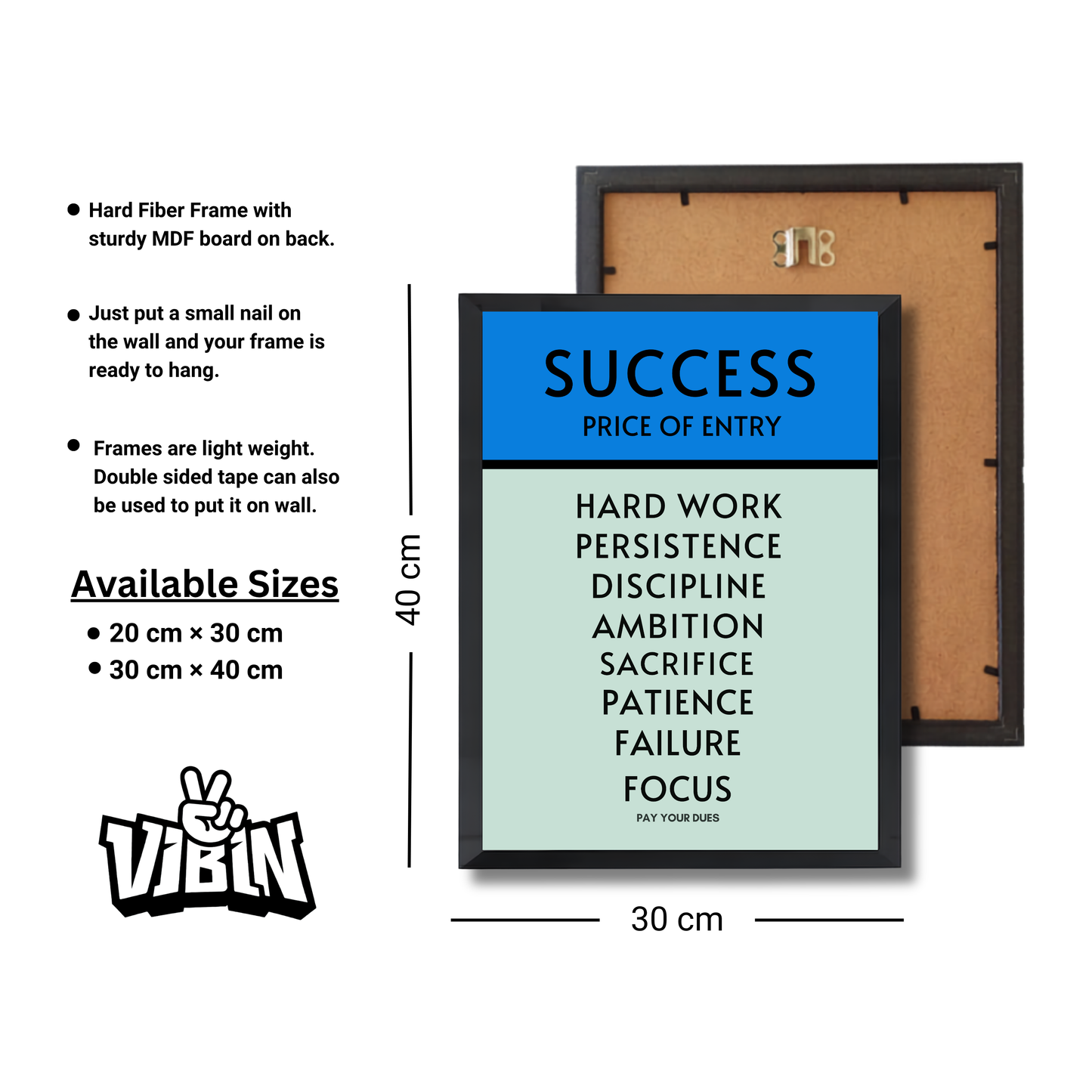 SUCCESS PRICE OF ENTRY Motivational Poster #605