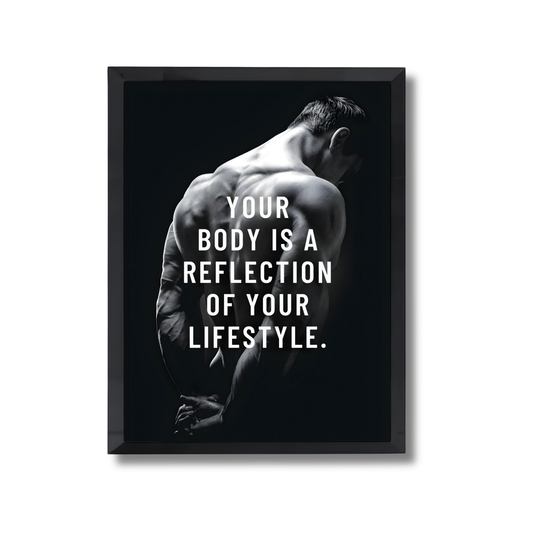 YOUR BODY IS A REFLECTION OF YOUR LIFESTYLE. Motivational Poster #620