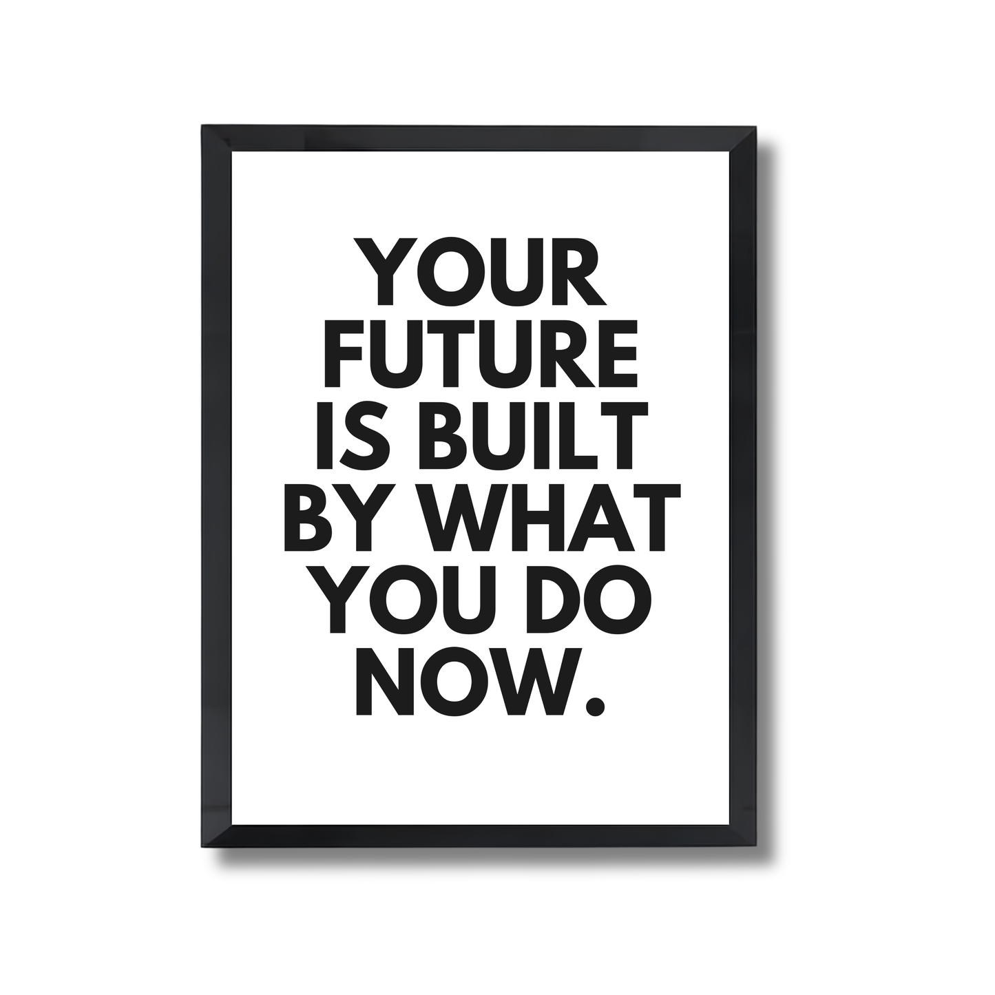 YOUR FUTURE IS BUILT BY WHAT YOU DO NOW.  Motivational Poster #628