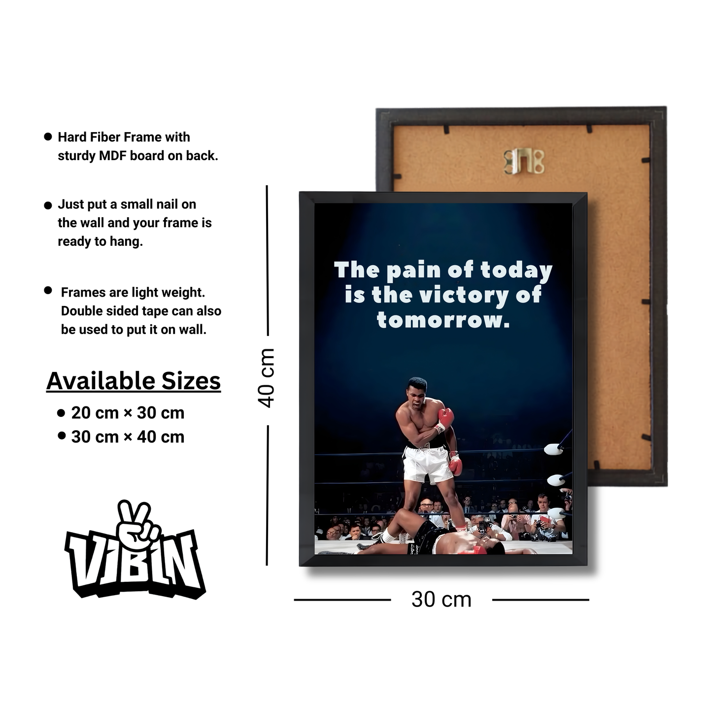 The pain of today is the victory of tomorrow. Motivational Poster #689