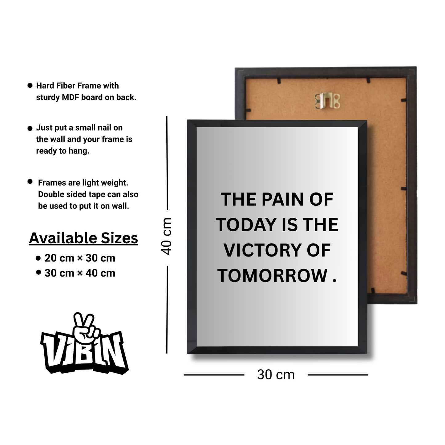 THE PAIN OF TODAY IS THE VICTORY OF TOMORROW . Motivational Poster #692